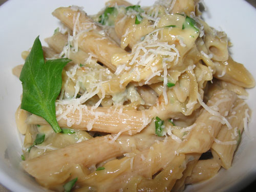 Gorgonzola and Caramelized Onion Sauce on Penne