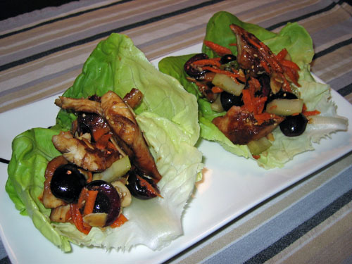 Cherry Teriyaki Chicken Lettuce Wraps