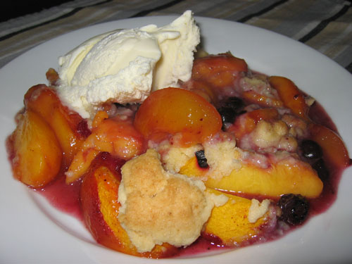Peach and Blueberry Cobbler