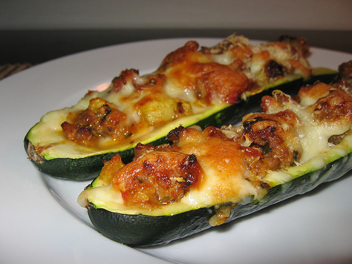 Zucchini Stuffed with Italian Sausage and Cheese