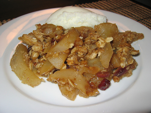 Pear and Cranberry Crumble