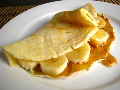 Peanut Butter, Banana and Honey Crepes
