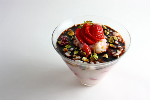 Strawberry Rice Pudding with Balsamic Syrup Strawberry Rice Pudding with Balsamic Syrup