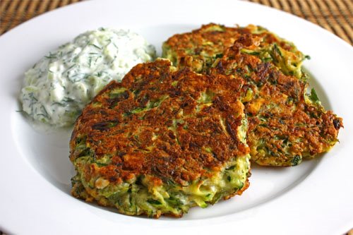 Greek Style Zucchini Fritters with Tzatziki Greek Style Zucchini Fritters with Tzatziki