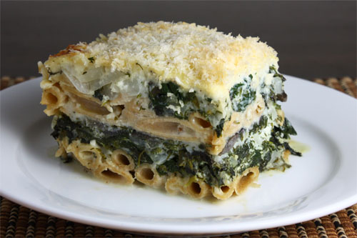 Pastitsio (Greek Lasagna) with Greens
