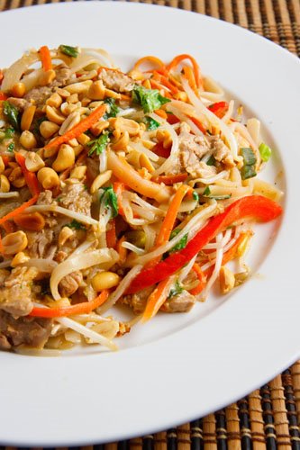 Thai Peanut Pork Noodle Saute Thai Peanut Pork Noodle Saute