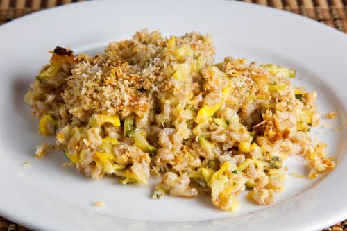 Zucchini and Farro Gratin