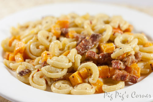 Roasted Butternut Squash Pasta with Bacon Lardons Roasted Butternut Squash Pasta with Bacon Lardons