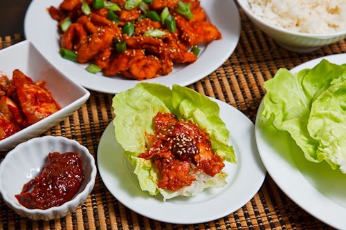 Dak Bulgogi (Korean BBQ Chicken) Lettuce Wraps