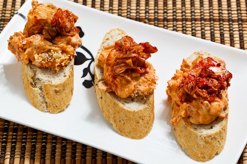 Kimchi Dip Crostini Kimchi Dip Crostini