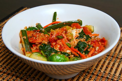 Spicy BBQ Chicken Bibimbap, Mixed Spicy BBQ Chicken Bibimbap, Mixed