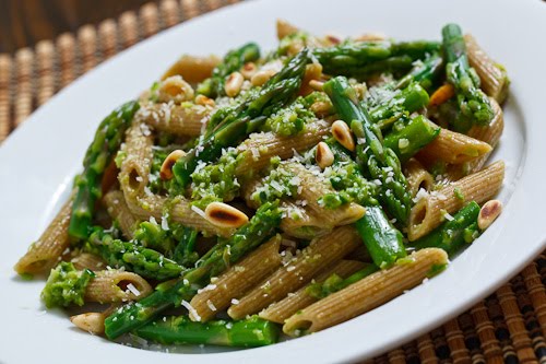 Asparagus and Ramp Pesto Pasta