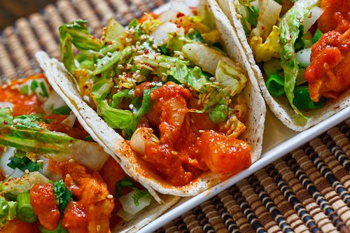 Pineapple Dak Bulgogi Tacos (Korean Spicy Pineapple BBQ Chicken Tacos)