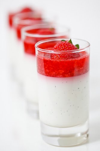 Yogurt Panna Cotta with Strawberry Jelly Yogurt Panna Cotta with Strawberry Jelly