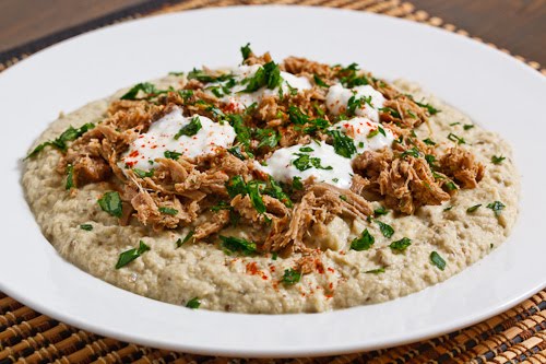 Baba Ghanoush Topped with Lamb