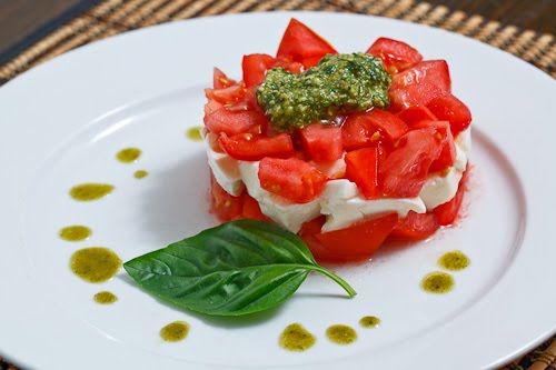 Stacked Diced Caprese Salad