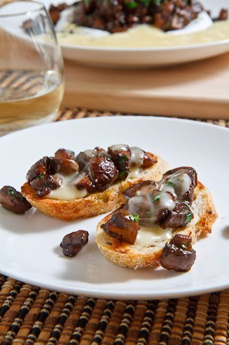 Baked Brie Topped with Mushrooms Baked Brie Topped with Mushrooms