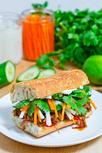 Vietnamese BBQ Pulled Pork Banh Mi