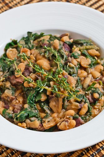 Mashed White Beans with Spinach and Olives Mashed White Beans with Spinach and Olives