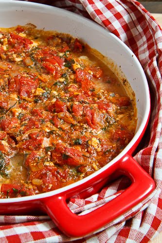 Cod Baked in a Tomato and Feta Sauce Cod Baked in a Tomato and Feta Sauce