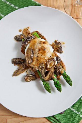 Morel and Asparagus Eggs Benedict Morel and Asparagus Eggs Benedict