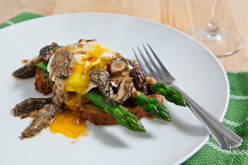 Morel and Asparagus Eggs Benedict Morel and Asparagus Eggs Benedict