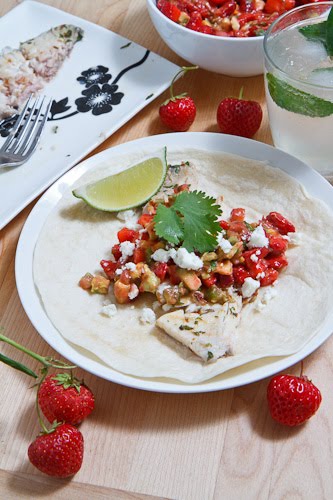 Mojito Grilled Fish Tacos with Strawberry Salsa Mojito Grilled Fish Tacos with Strawberry Salsa