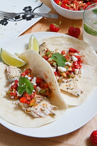 Mojito Grilled Fish Tacos with Strawberry Salsa Mojito Grilled Fish Tacos with Strawberry Salsa