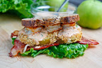 Fried Green Tomato BLT with Shrimp Remoulade Fried Green Tomato BLT with Shrimp Remoulade