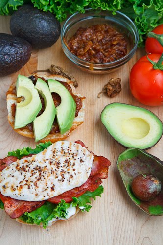 Grilled Chicken Club Sandwich with Avocado and Chipotle Caramelized Onions Grilled Chicken Club Sandwich with Avocado and Chipotle Caramelized Onions