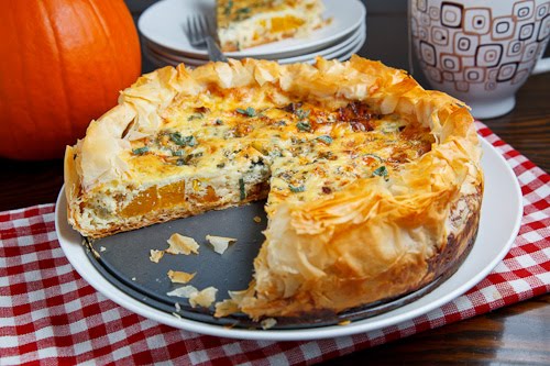 Roasted Pumpkin Quiche with Caramelized Onions, Gorgonzola and Sage Roasted Pumpkin Quiche with Caramelized Onions, Gorgonzola and Sage