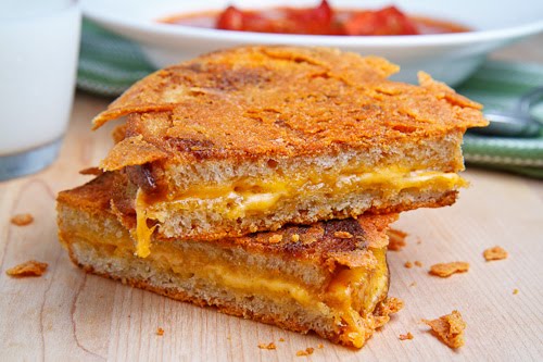 Cheese Covered Grilled Cheese Sandwich