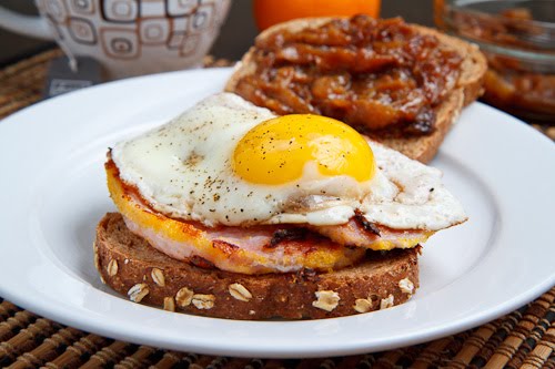 Peameal Bacon Breakfast Sandwich with Maple Caramelized Onions