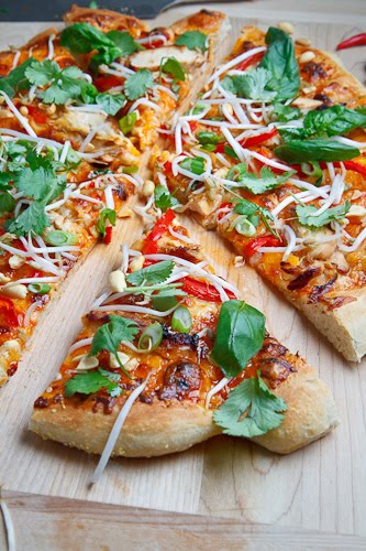 Thai Chicken Pizza with Sweet Chili Sauce