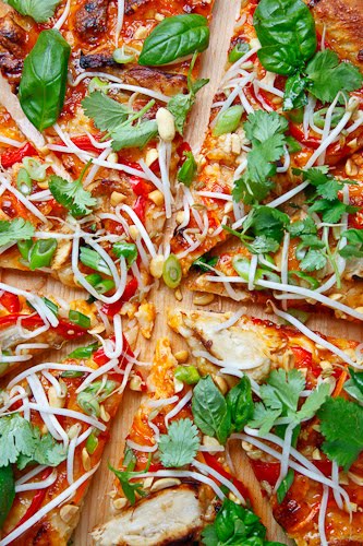 Thai Chicken Pizza with Sweet Chili Sauce Thai Chicken Pizza with Sweet Chili Sauce