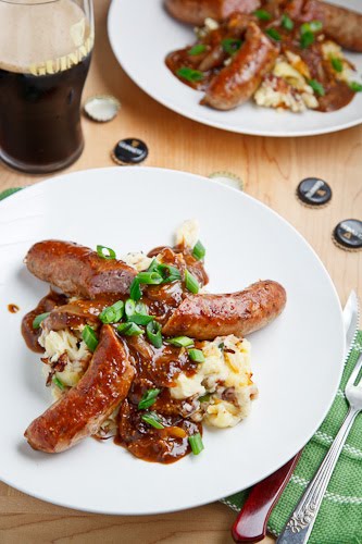 Bangers and Colcannon with Guinness Onion Gravy Bangers and Colcannon with Guinness Onion Gravy
