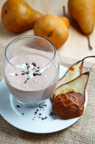 Caramelized Pear, Chocolate and Goat Cheese Smoothie 