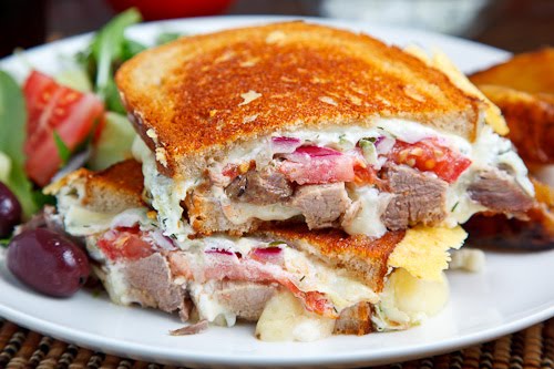 Gyro Grilled Cheese Sandwich (aka Gyro Melt)