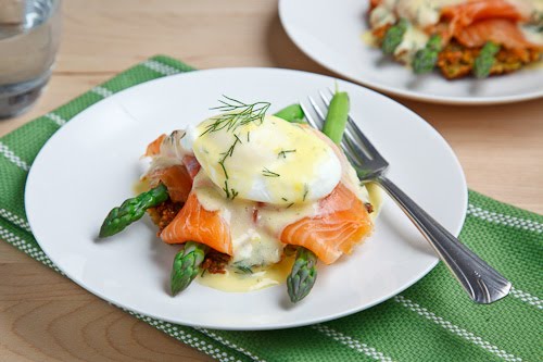 Smoked Salmon Asparagus Quinoa Cake Eggs Benedict Smoked Salmon Asparagus Quinoa Cake Eggs Benedict