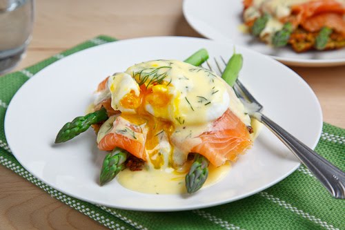 Smoked Salmon Asparagus Quinoa Cake Eggs Benedict Smoked Salmon Asparagus Quinoa Cake Eggs Benedict