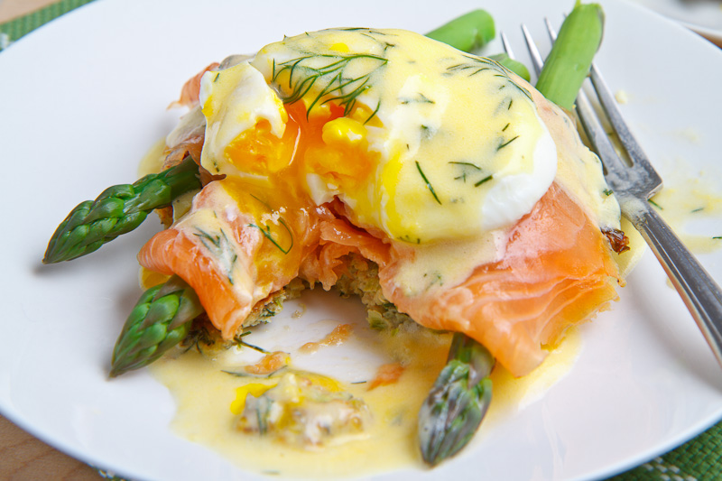 Smoked Salmon Asparagus Quinoa Cake Eggs Benedict Smoked Salmon Asparagus Quinoa Cake Eggs Benedict