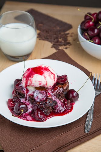 Roast Cherry Dark Chocolate Brownie Sundaes Roast Cherry Dark Chocolate Brownie Sundaes