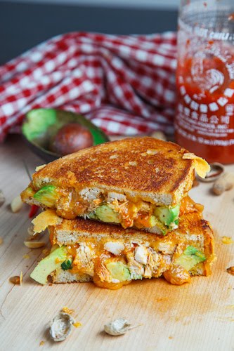 Spicy Peanut Chicken Grilled Cheese Sandwich Spicy Peanut Chicken Grilled Cheese Sandwich