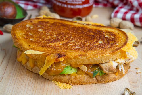 Spicy Peanut Chicken Grilled Cheese Sandwich Spicy Peanut Chicken Grilled Cheese Sandwich