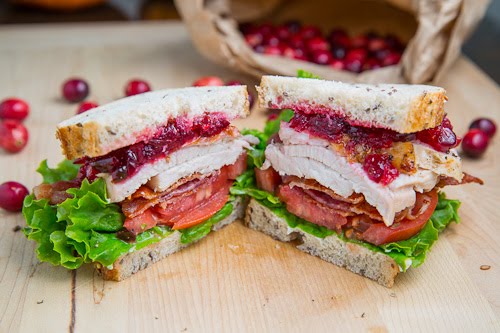 Roast Turkey Club Sandwich with Cranberry Sauce Roast Turkey Club Sandwich with Cranberry Sauce