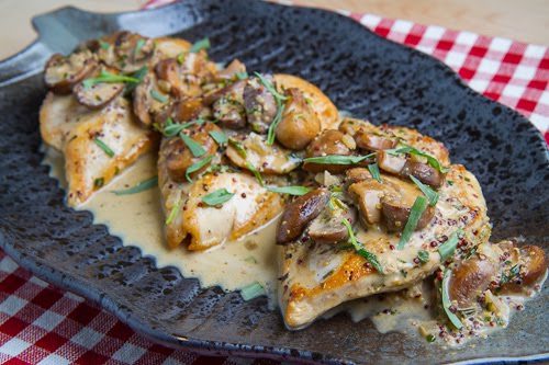 Chicken in a Mushroom, Tarragon and Mustard Pan Sauce Chicken in a Mushroom, Tarragon and Mustard Pan Sauce