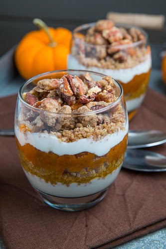 Pumpkin Quinoa Parfait with Pecan Streusel