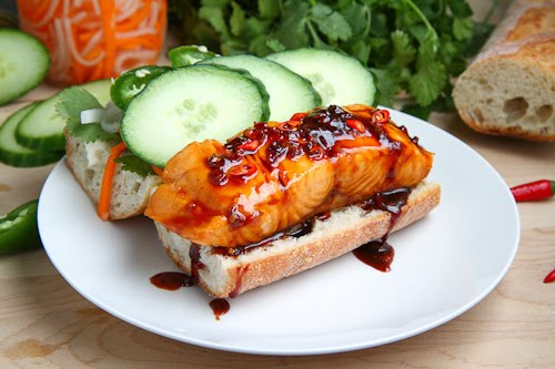 Vietnamese Caramel Salmon Banh Mi Vietnamese Caramel Salmon Banh Mi