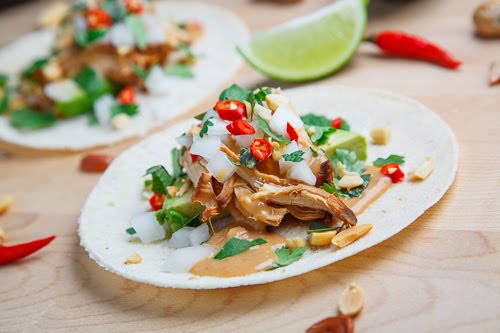 Spicy Peanut Chicken Tacos Spicy Peanut Chicken Tacos