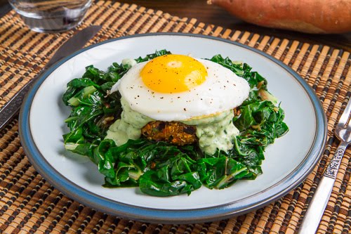 Chipotle Sweet Potato and Black Bean Quinoa Cakes with Creamy Avocado Sauce Chipotle Sweet Potato and Black Bean Quinoa Cakes with Creamy Avocado Sauce
